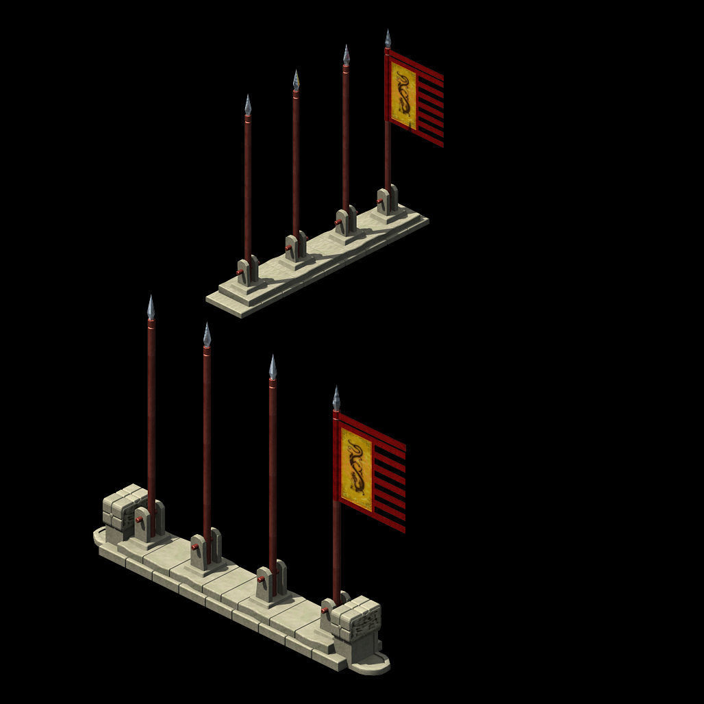 Flag Tower of Honghe Temple 3D model_1