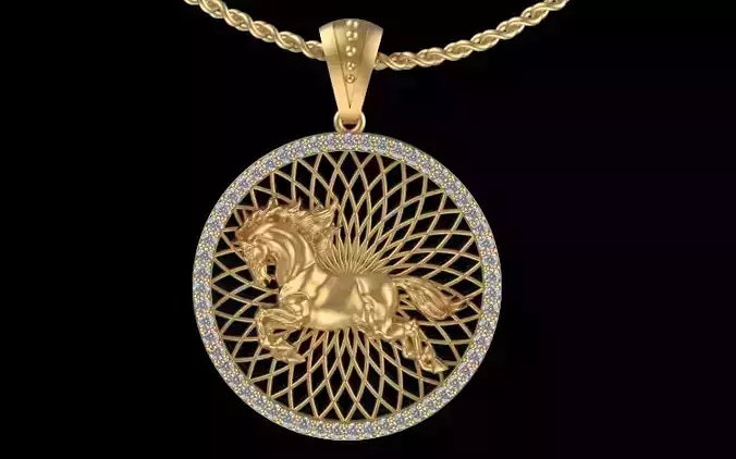 hours pendant Circle Sculpture jewelry gold 3D print model