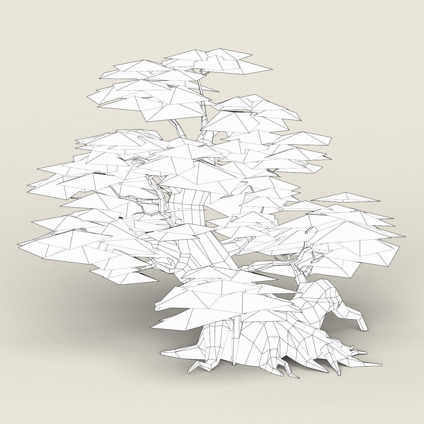 Fantasy Maple Tree Collection Low-poly 3D model_3