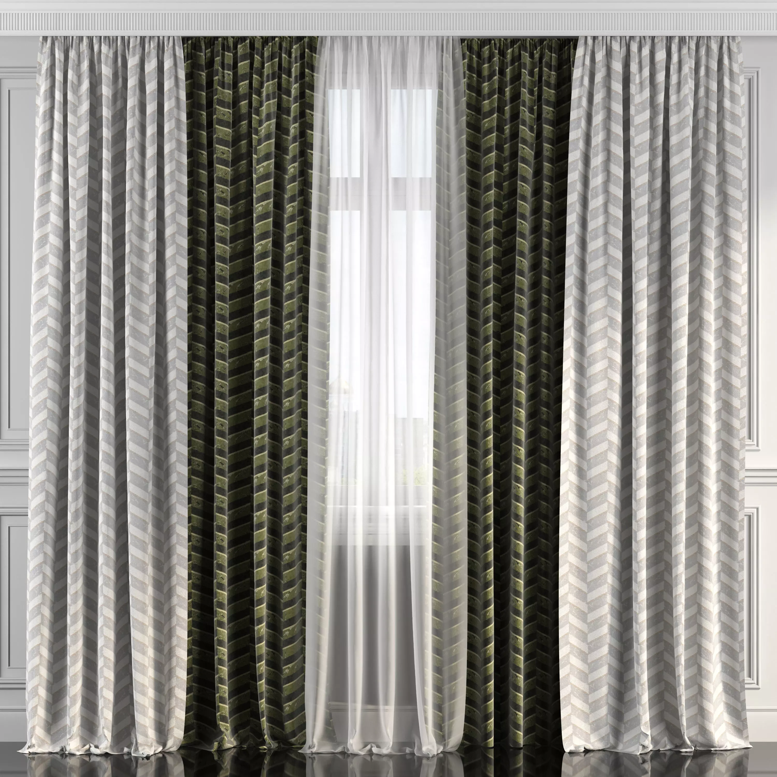 Curtain Set 187 3D model_0
