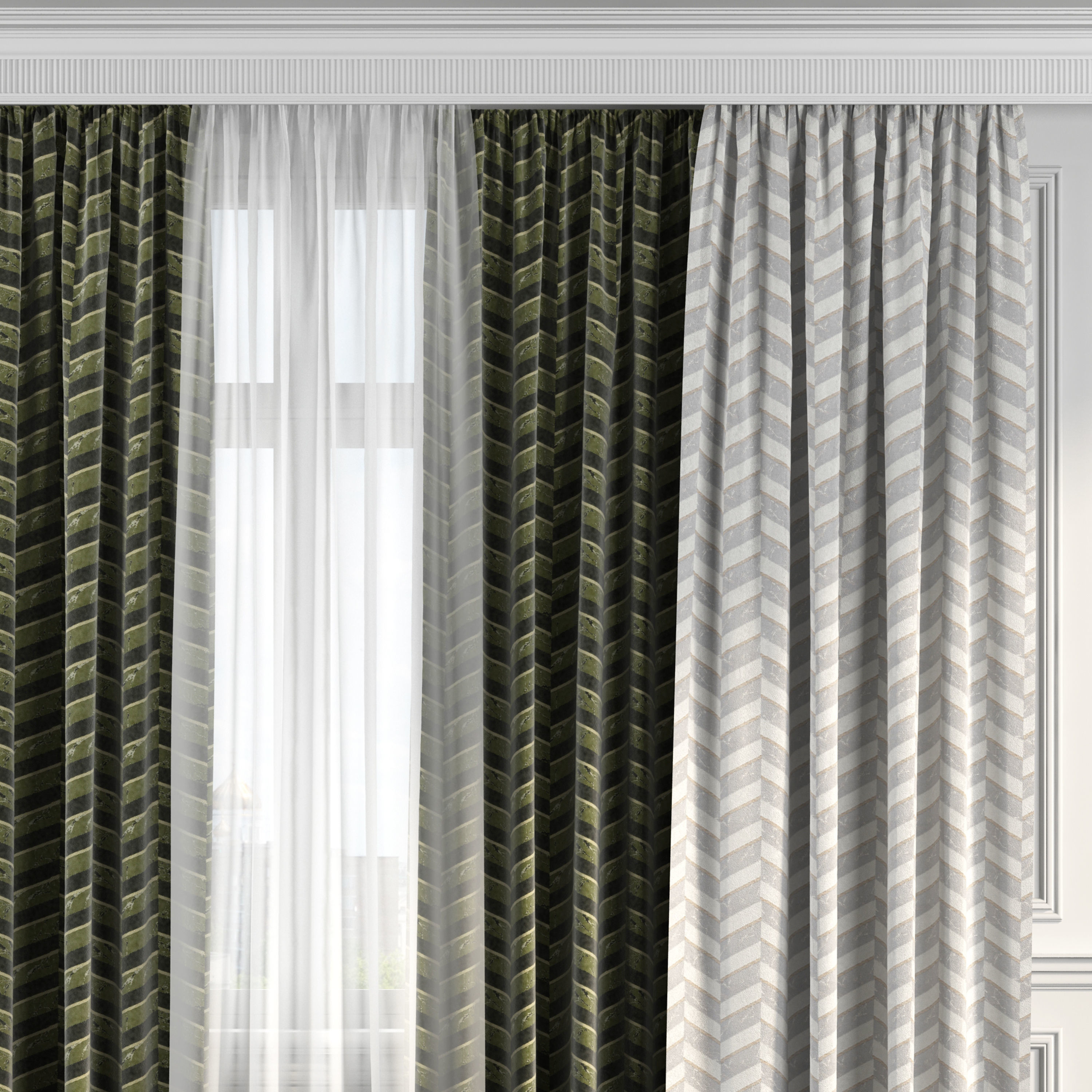 Curtain Set 187 3D model_1