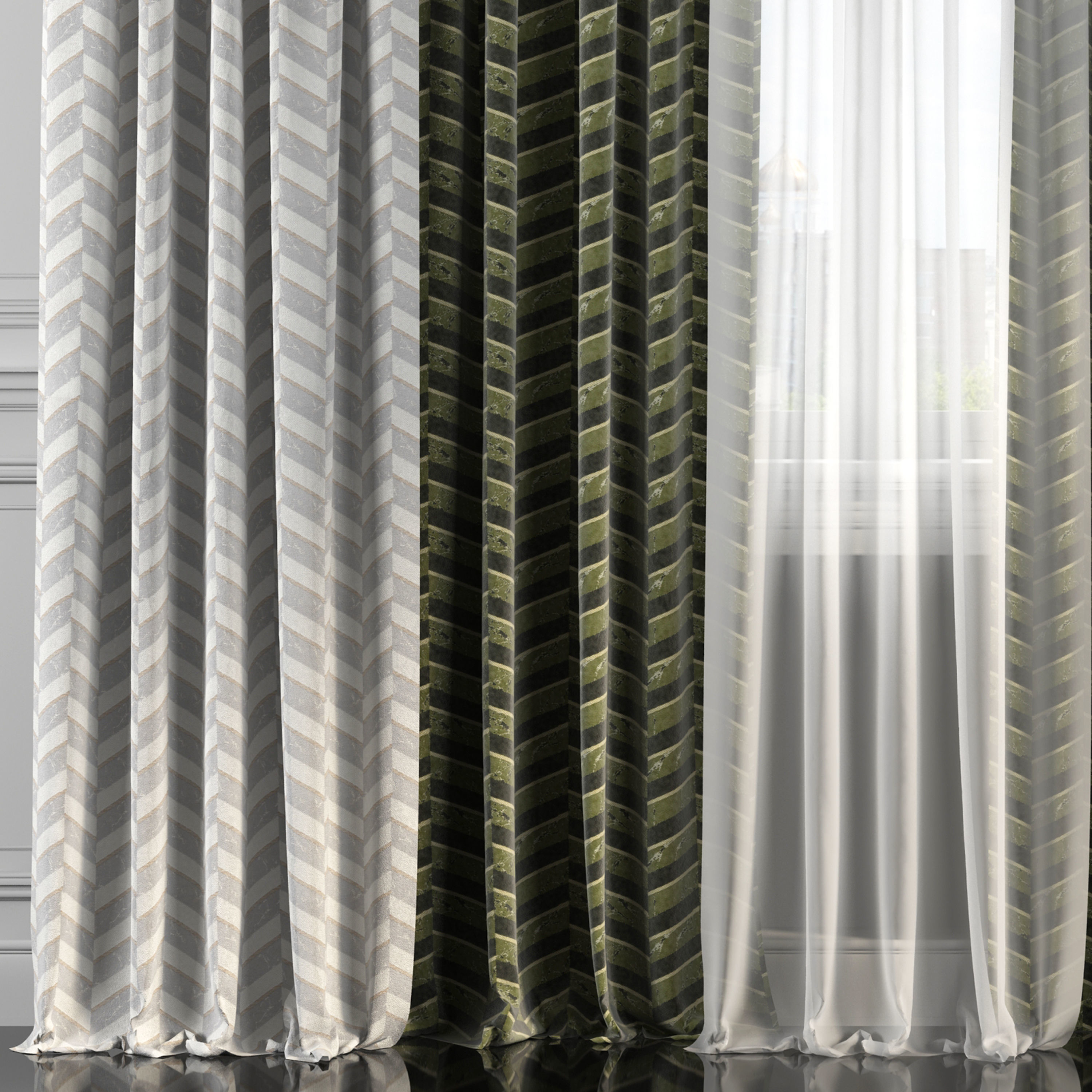 Curtain Set 187 3D model_2