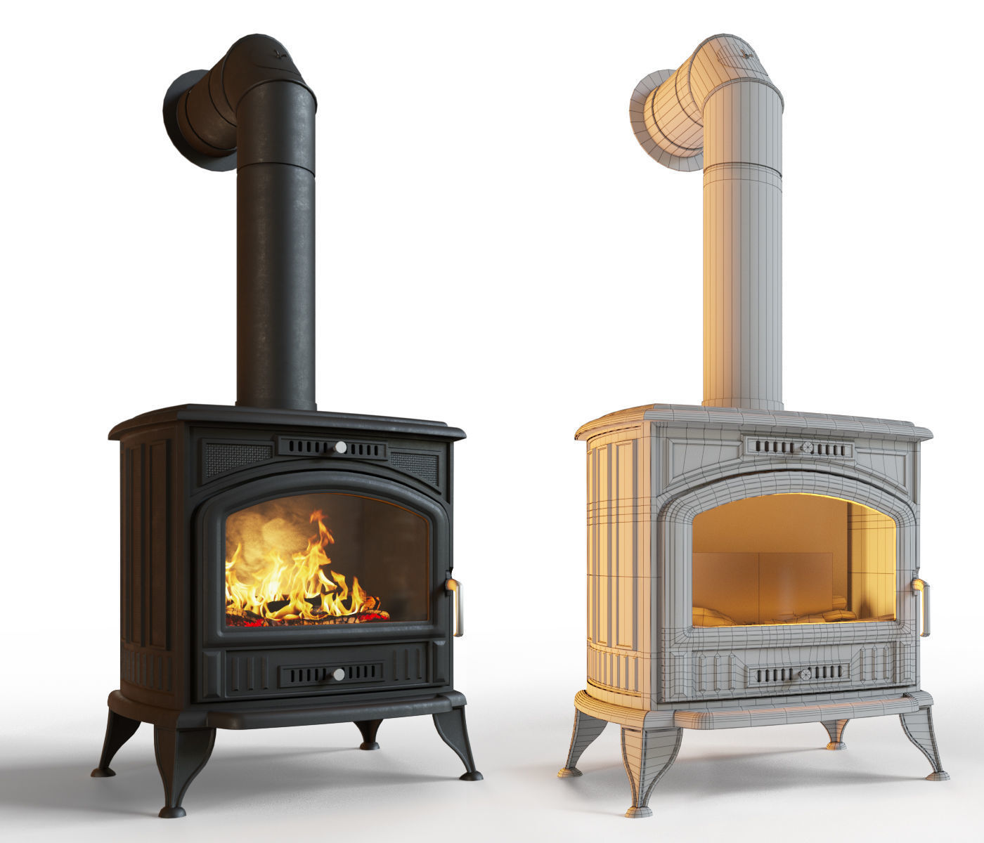 Fireplace stove 3D model_2