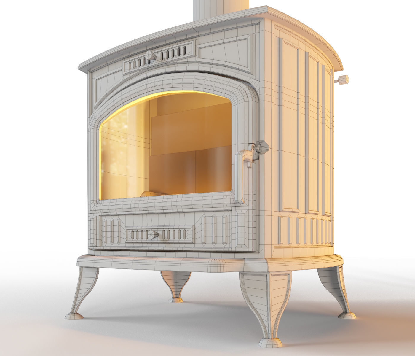 Fireplace stove 3D model_6
