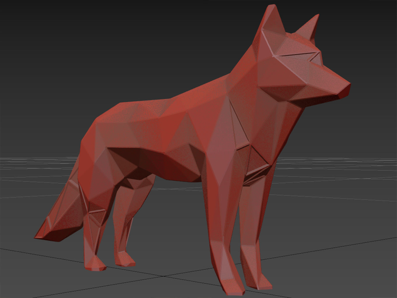 Polygonal Fox Parametric 3D print model_11