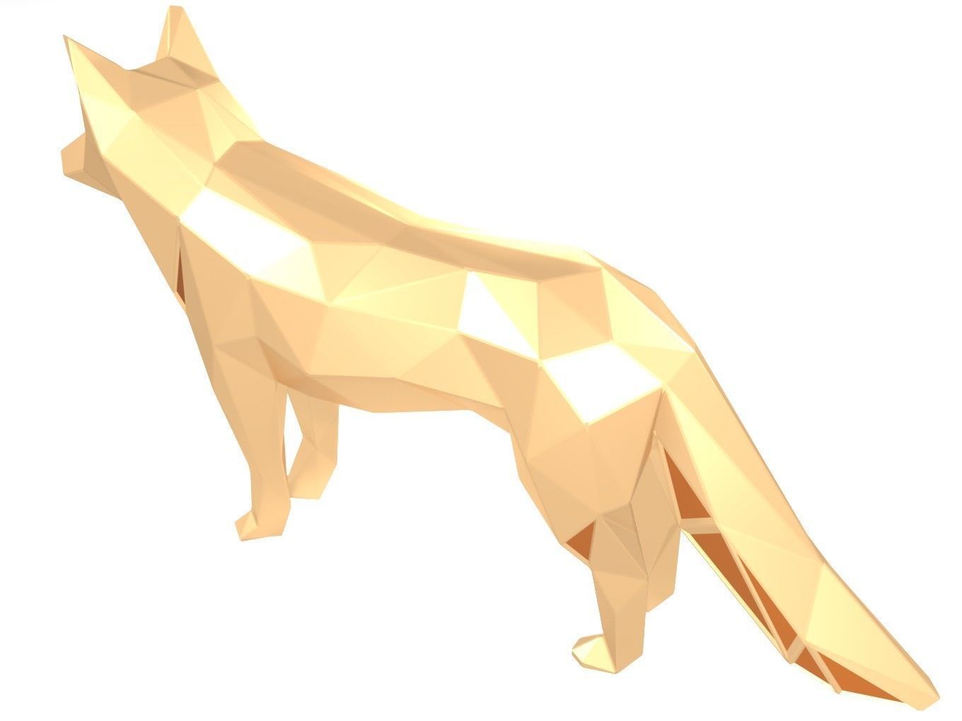 Polygonal Fox Parametric 3D print model_4