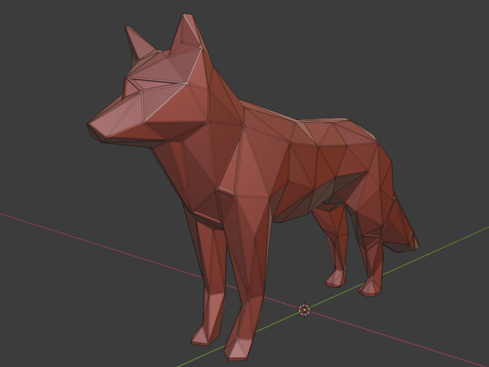 Polygonal Fox Parametric 3D print model_9