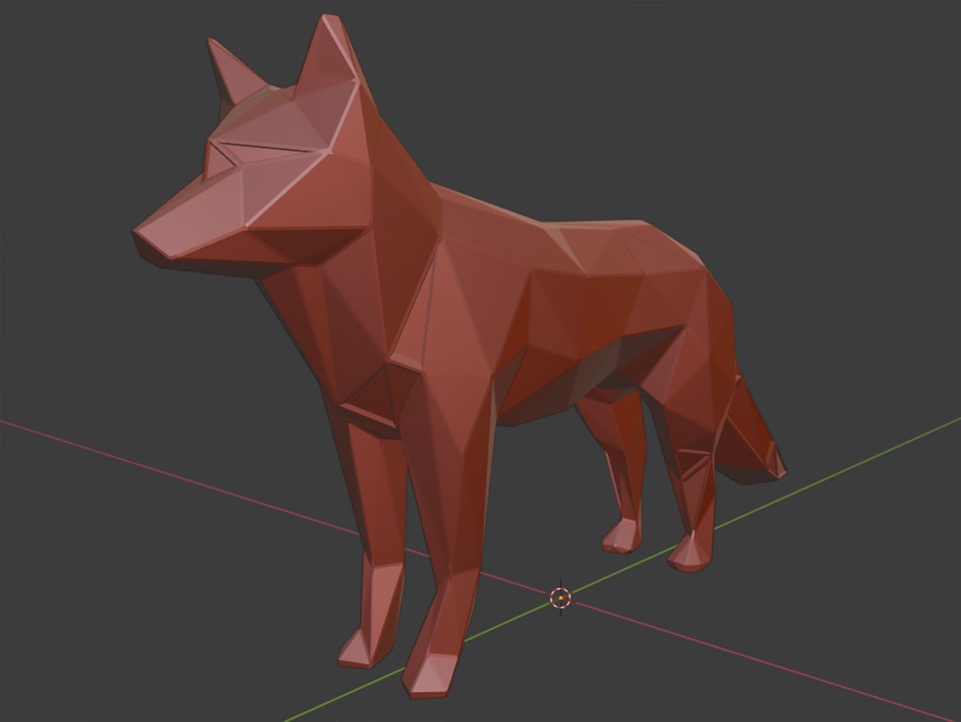 Polygonal Fox Parametric 3D print model_8