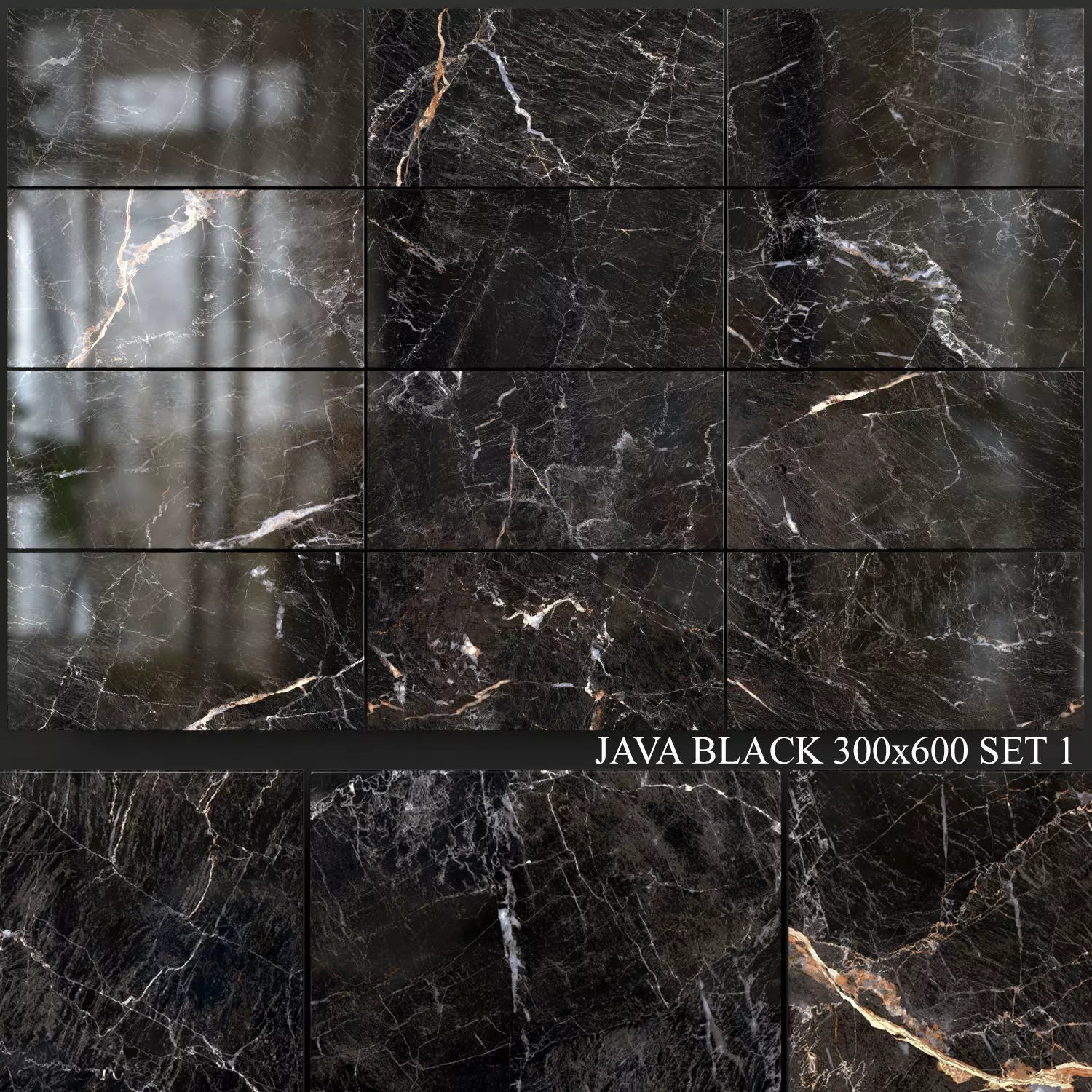 Yurtbay Seramik Java Black 300x600 Set 1 3D model