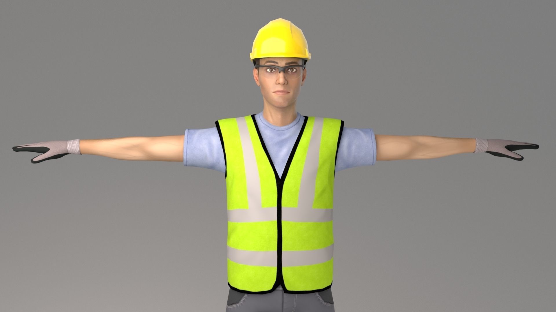 Working Men - James Low-poly 3D model_3