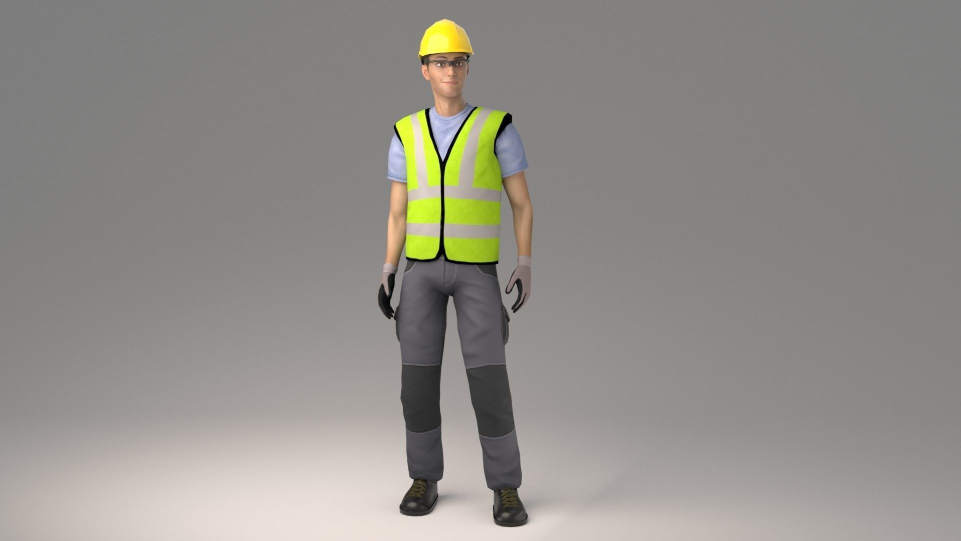 Working Men - James Low-poly 3D model_1