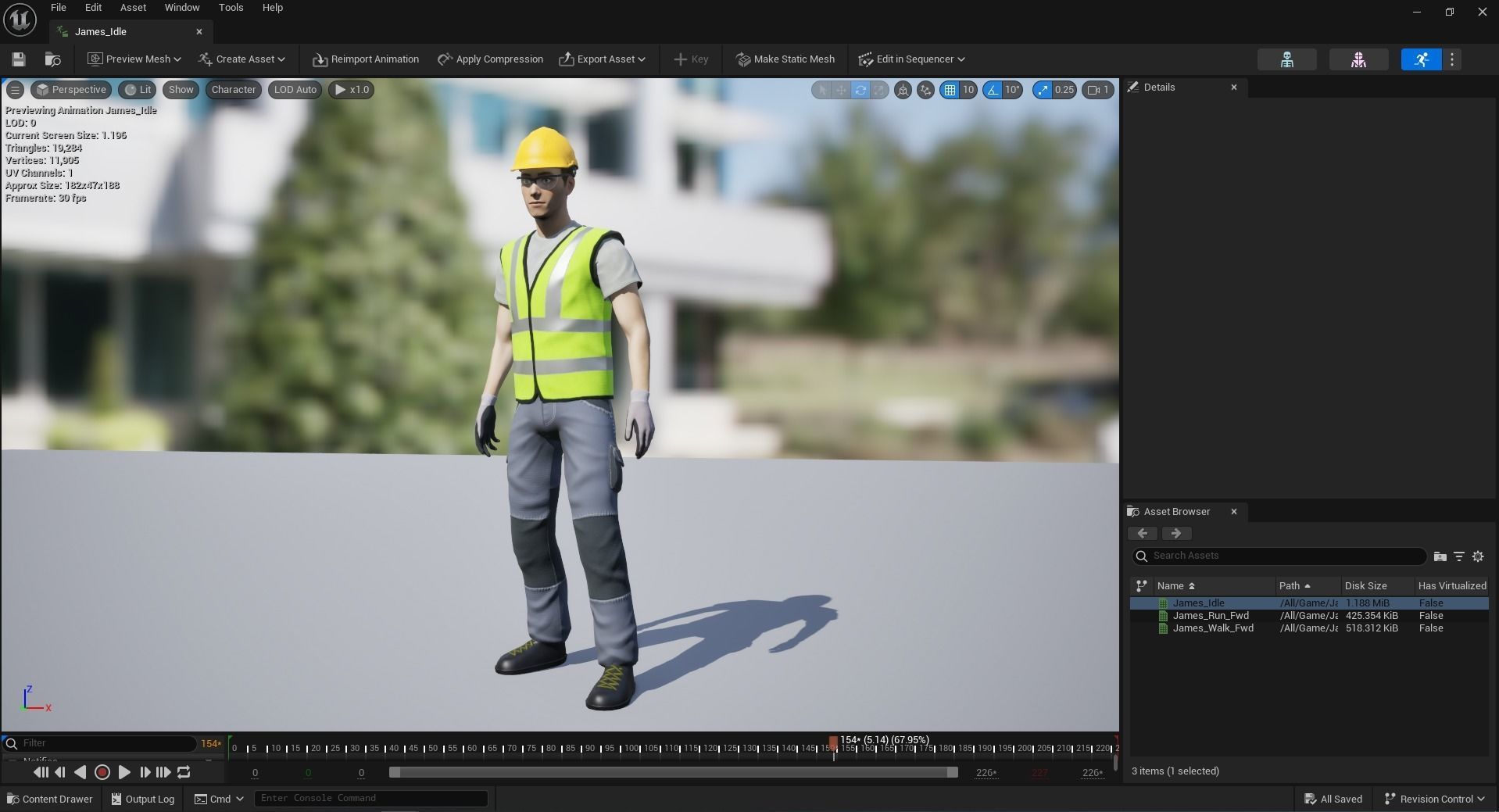 Working Men - James Low-poly 3D model_11