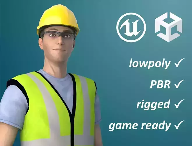 Working Men - James Low-poly 3D model