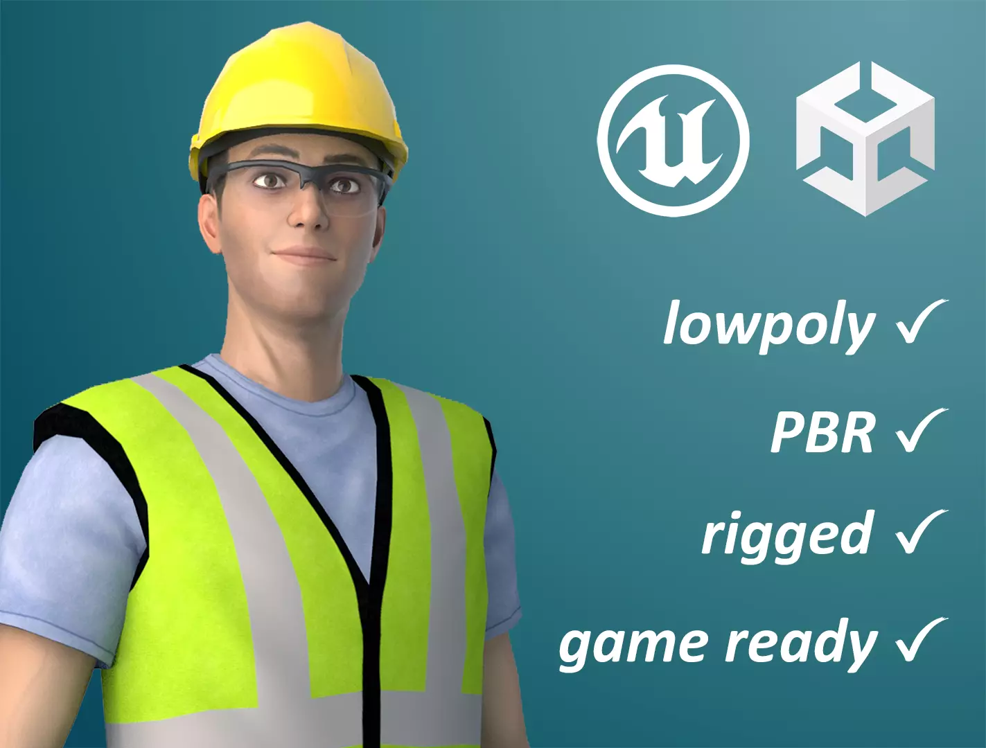 Working Men - James Low-poly 3D model_0