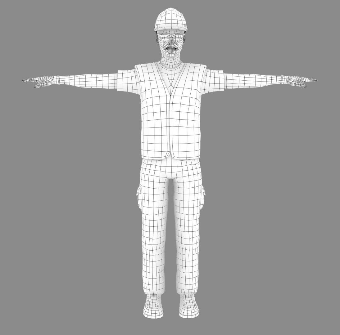 Working Men - James Low-poly 3D model_4