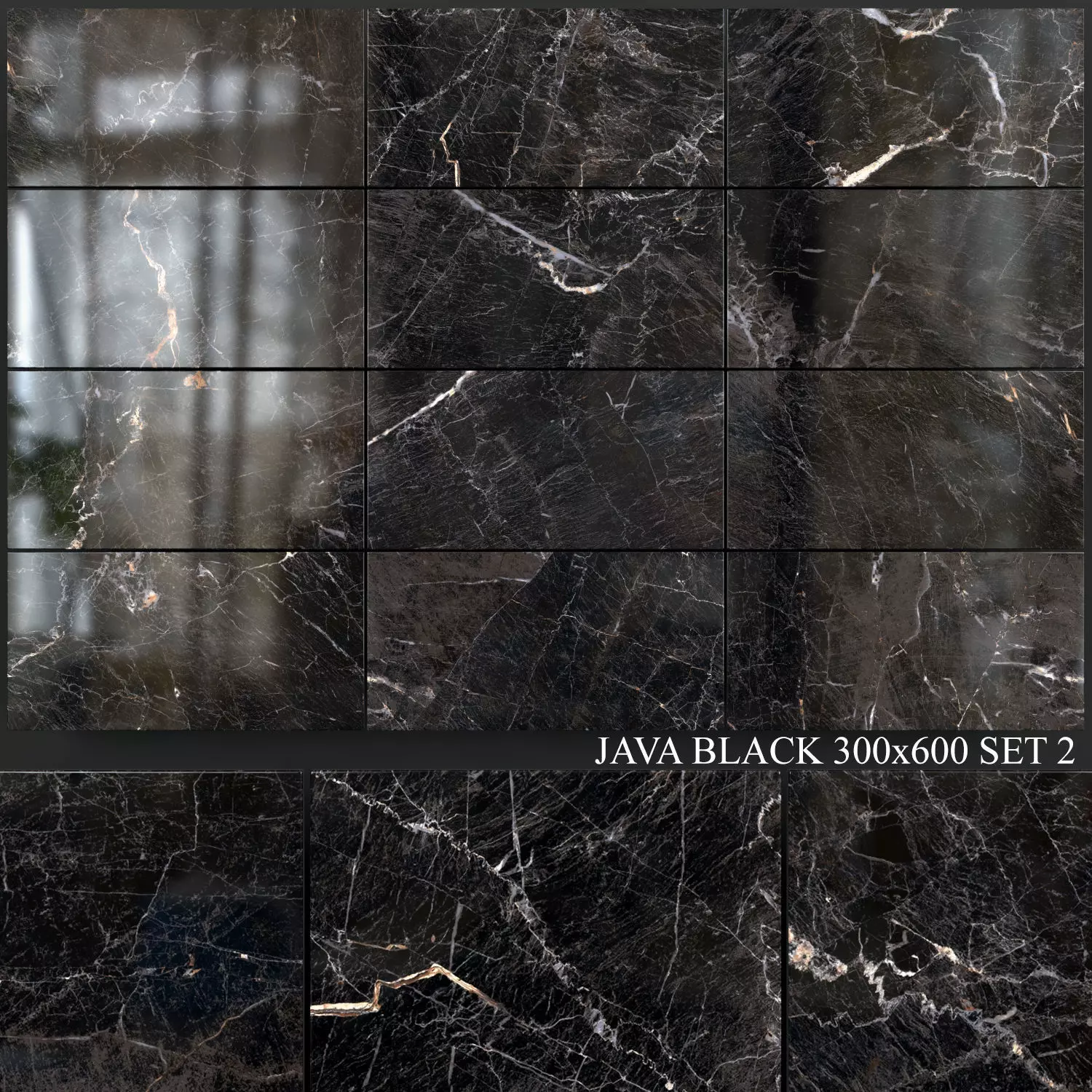 Yurtbay Seramik Java Black 300x600 Set 2 3D model