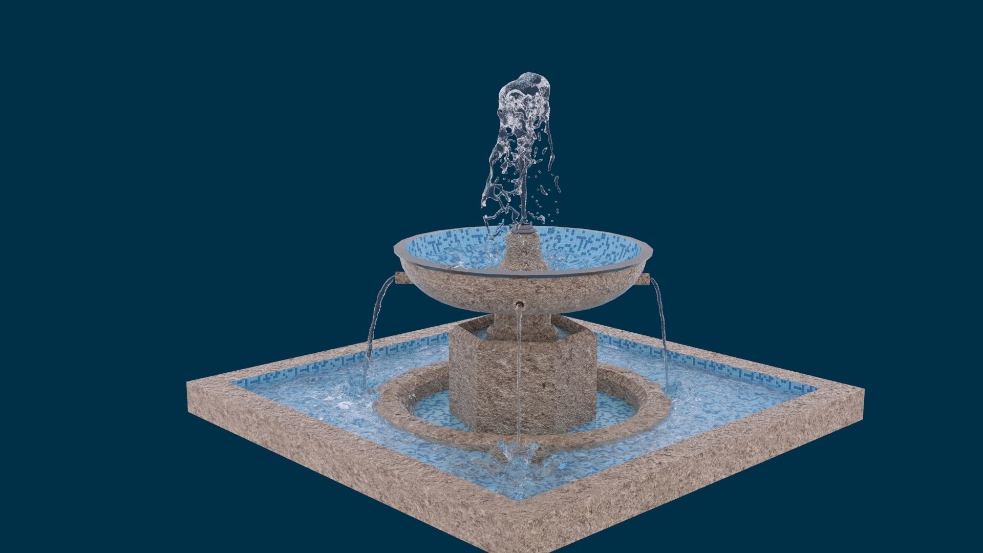 Realistic Water Fountain Loop Animation 8 3D model_10