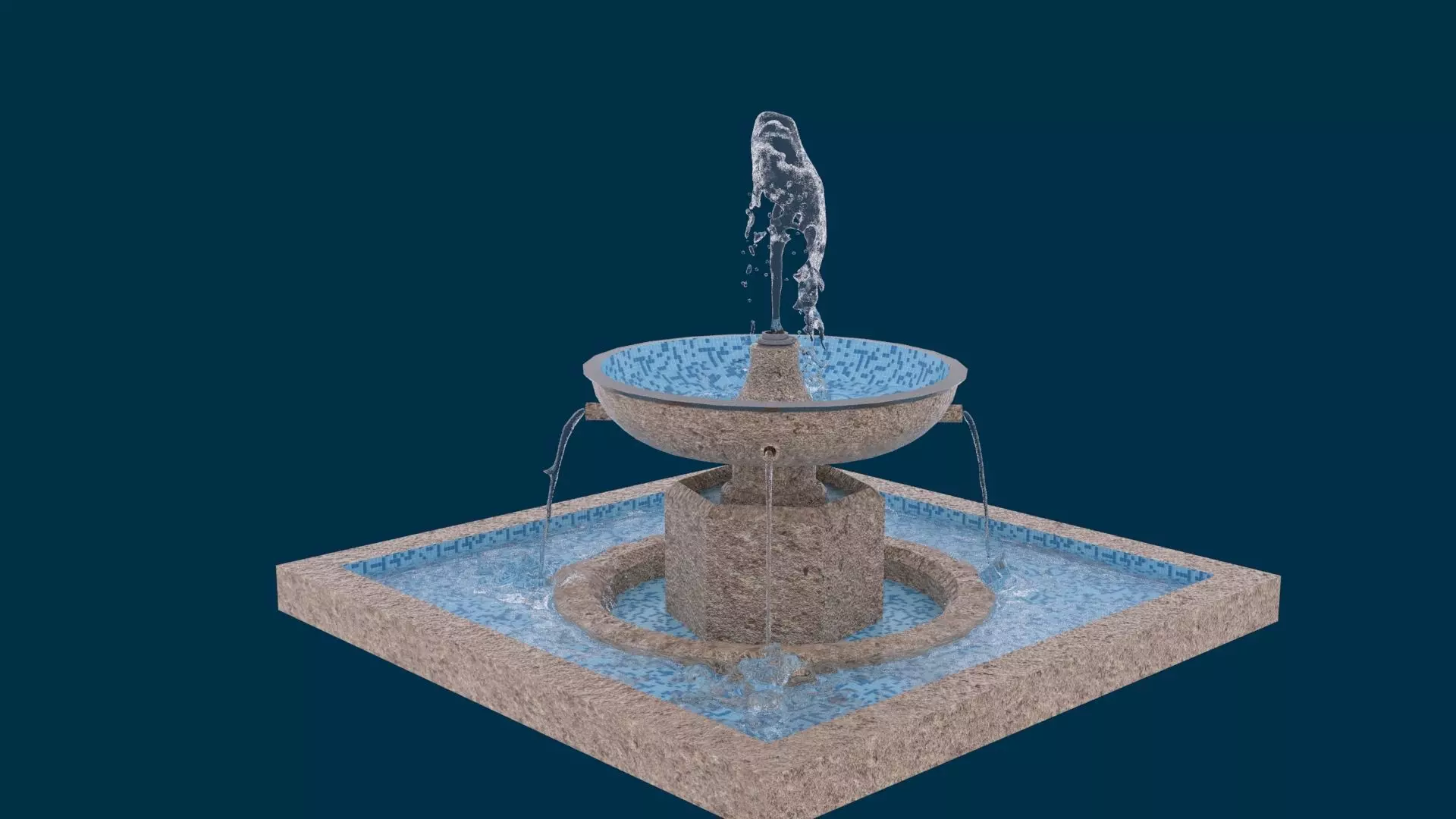 Realistic Water Fountain Loop Animation 8 3D model_0