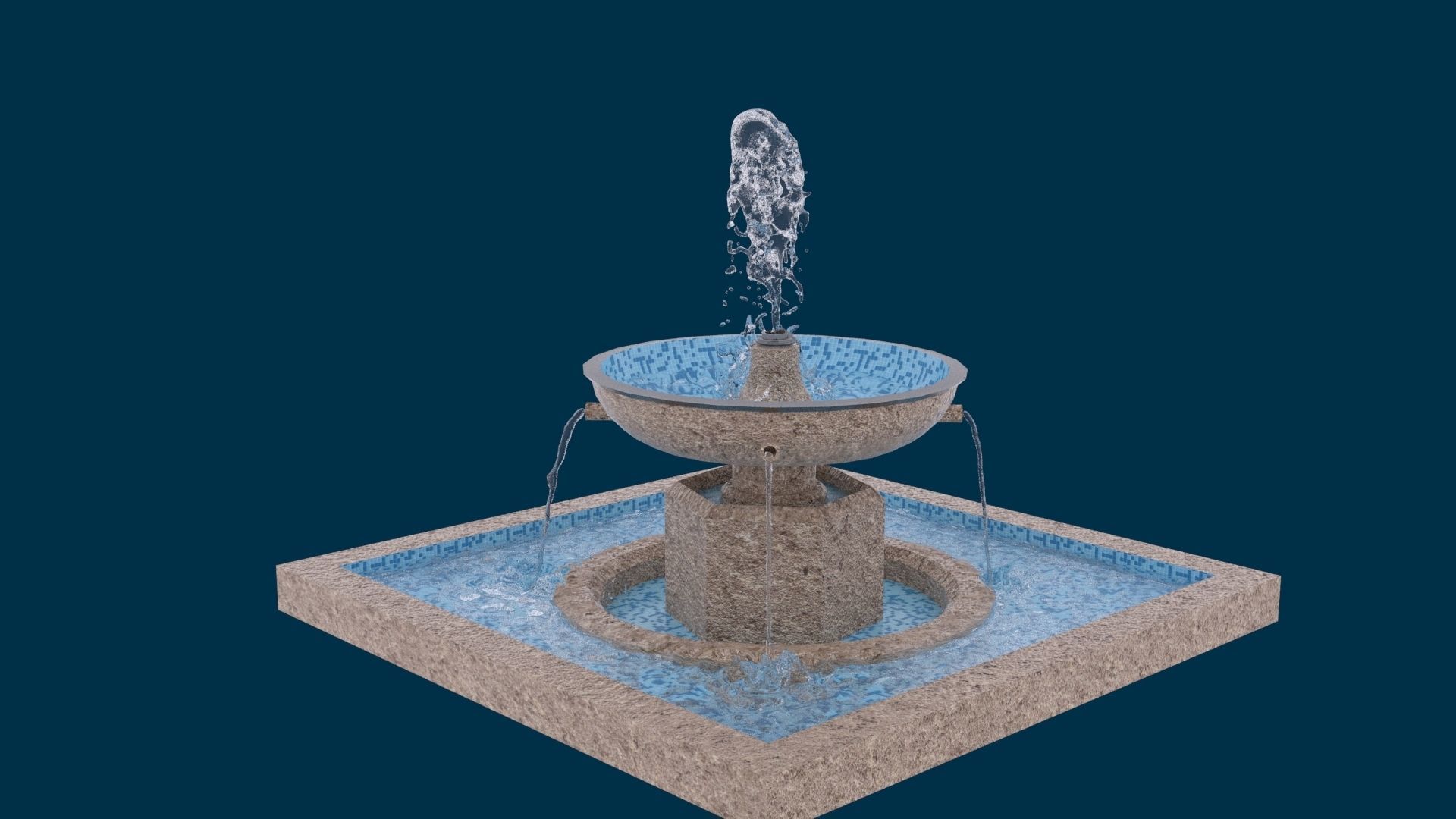 Realistic Water Fountain Loop Animation 8 3D model_15