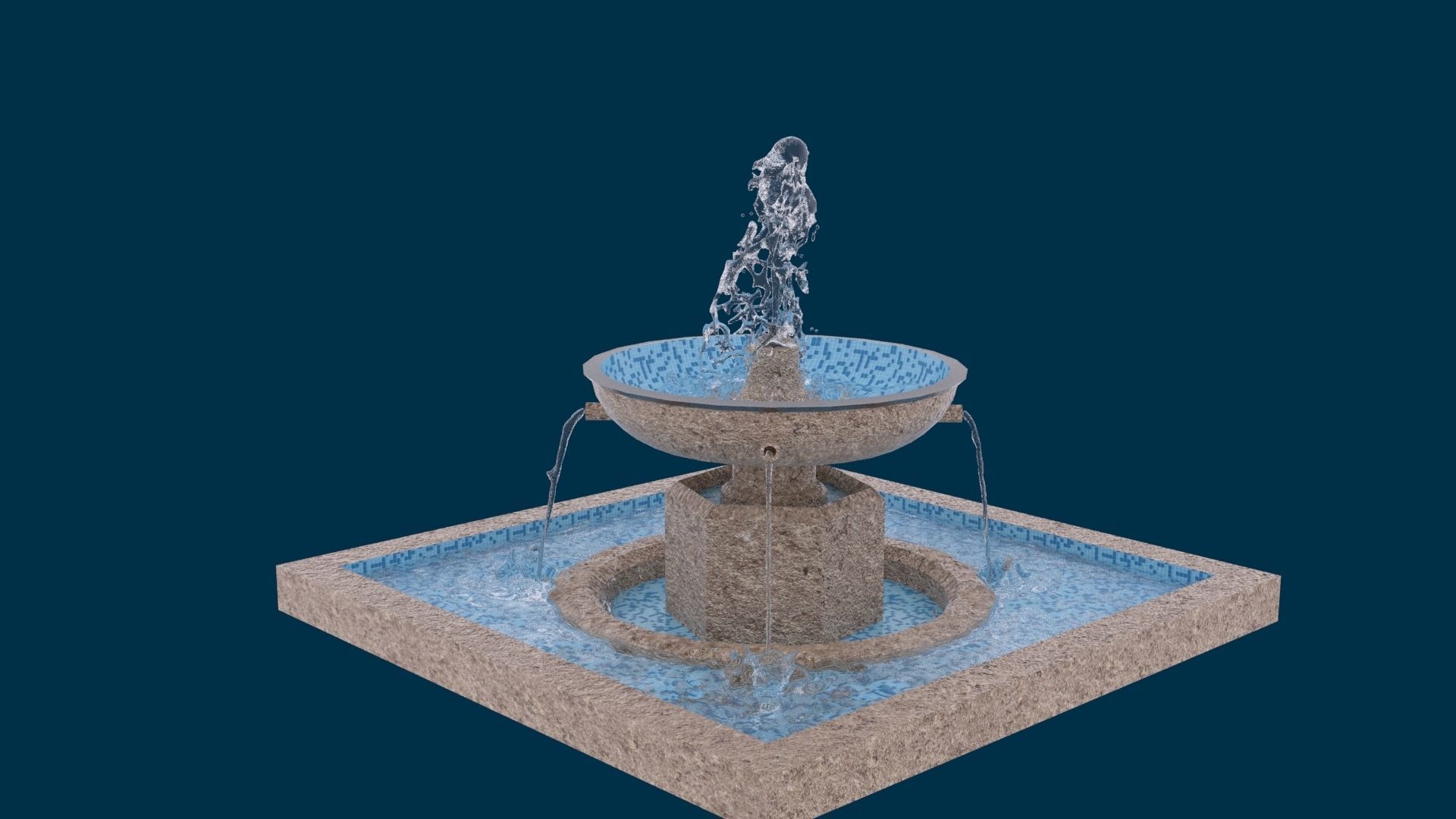 Realistic Water Fountain Loop Animation 8 3D model_23