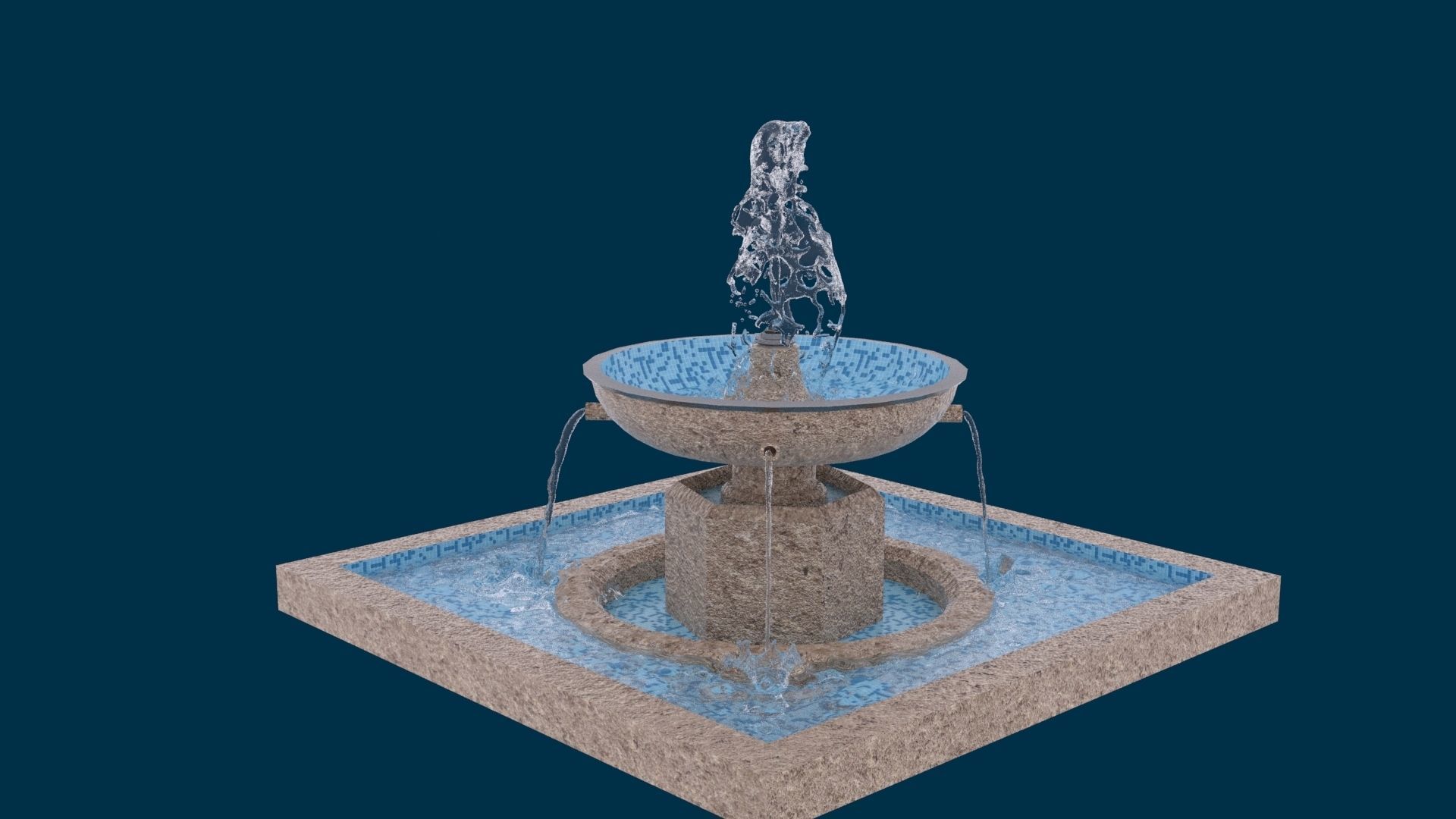 Realistic Water Fountain Loop Animation 8 3D model_3