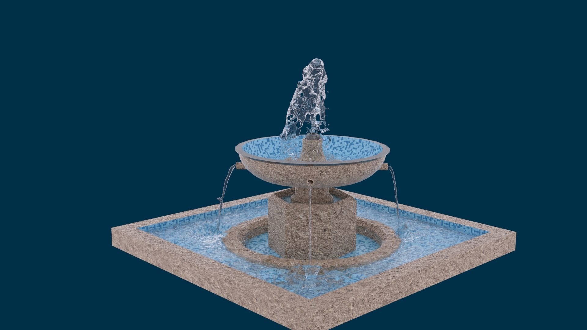 Realistic Water Fountain Loop Animation 8 3D model_24