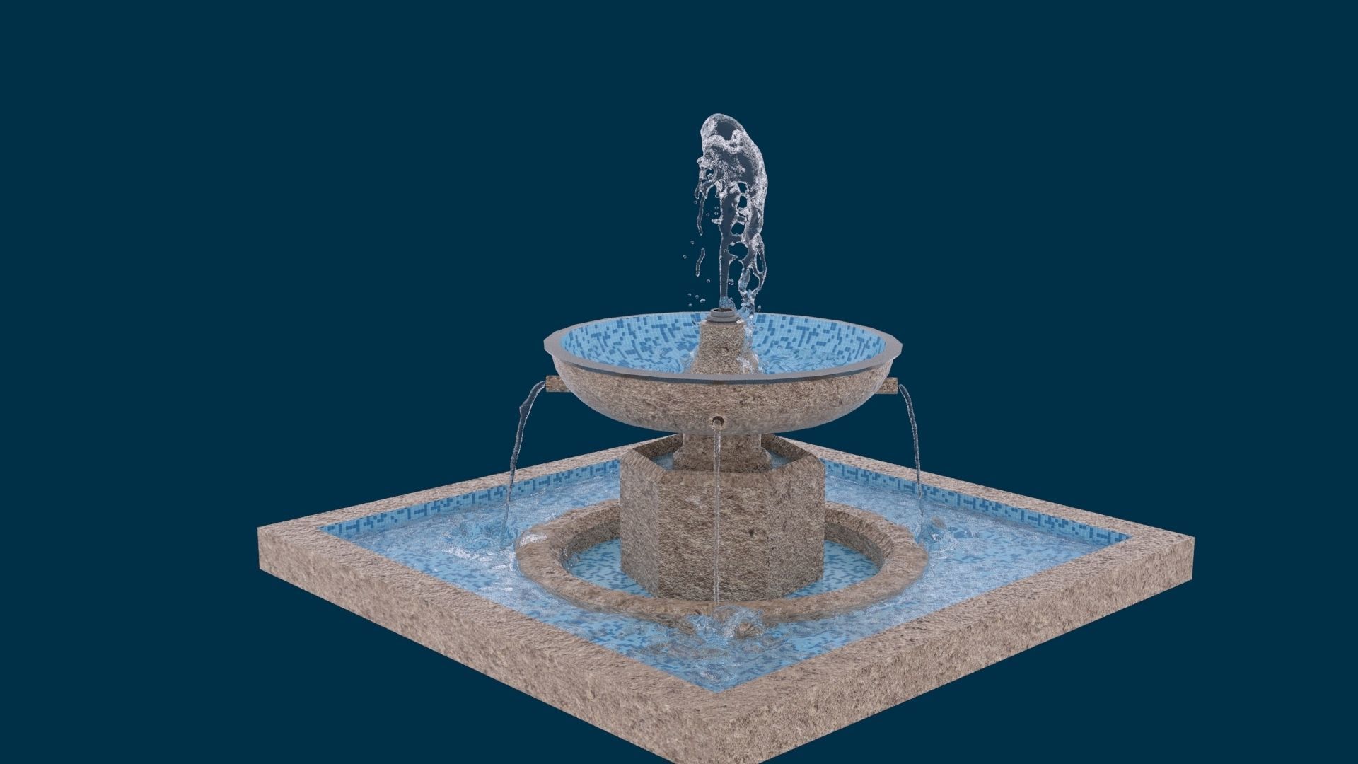 Realistic Water Fountain Loop Animation 8 3D model_7