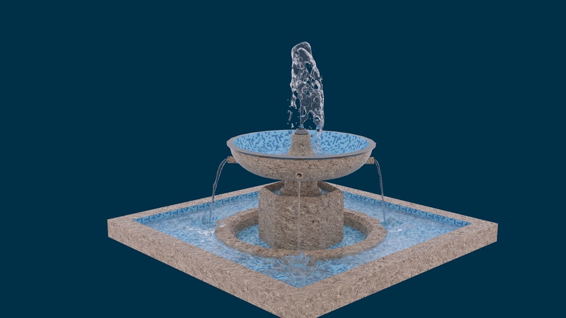 Realistic Water Fountain Loop Animation 8 3D model_8