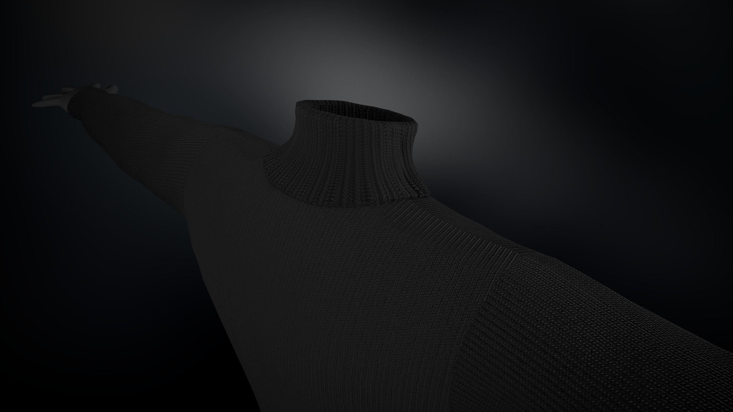 Black Winter Turtleneck Low-poly 3D model_11