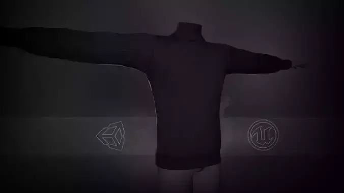 Black Winter Turtleneck Low-poly 3D model