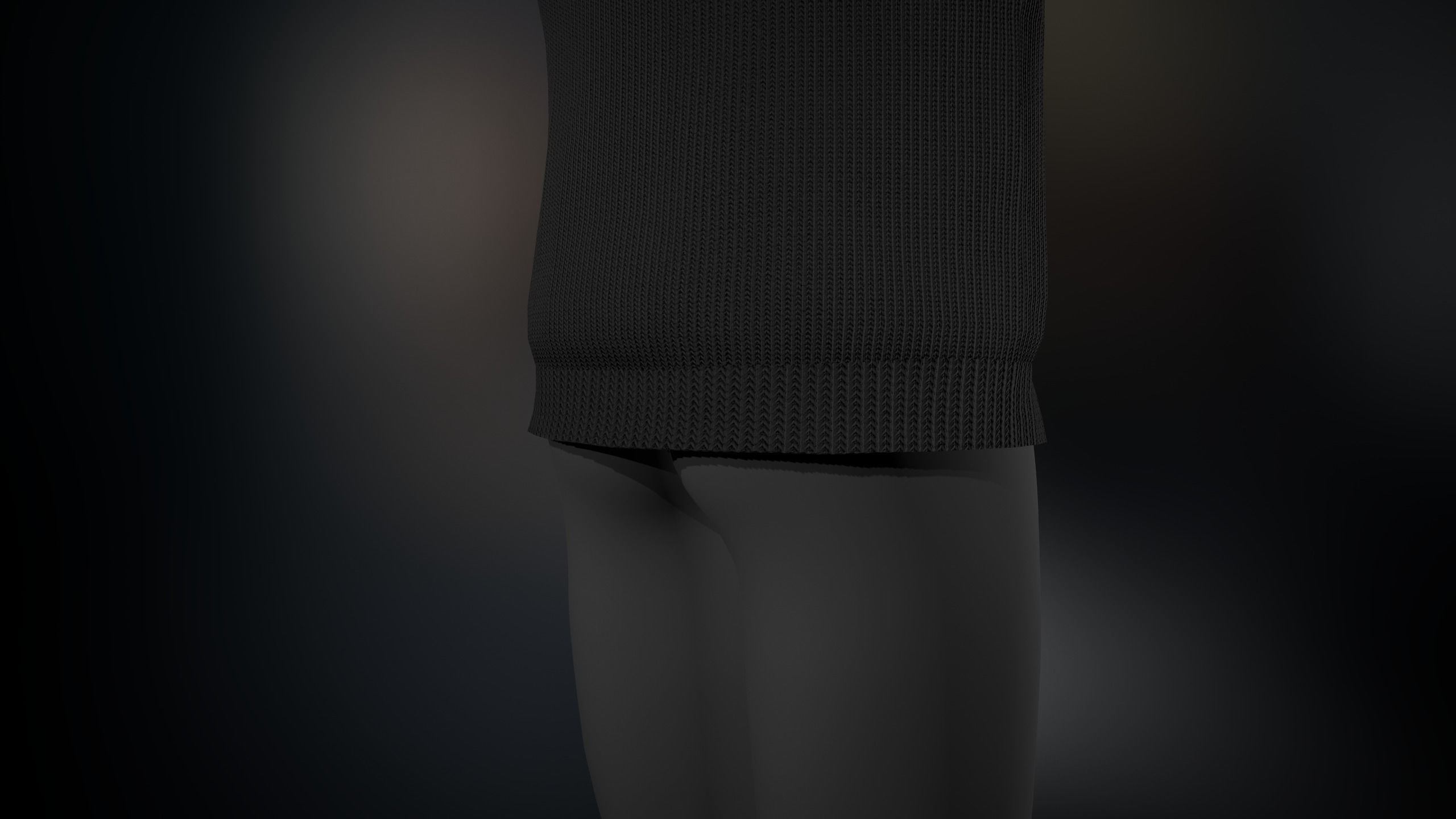 Black Winter Turtleneck Low-poly 3D model_2