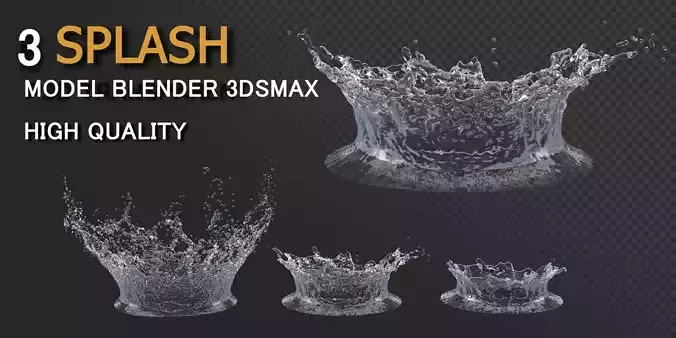 Water Splash 3D Model 3D model