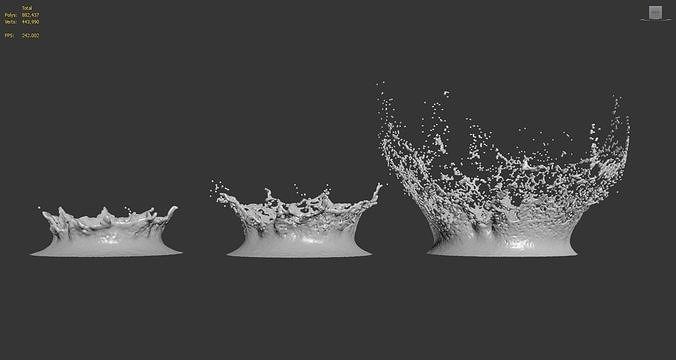 Water Splash 3D Model 3D model 2
