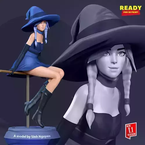 Witch 3D on stool