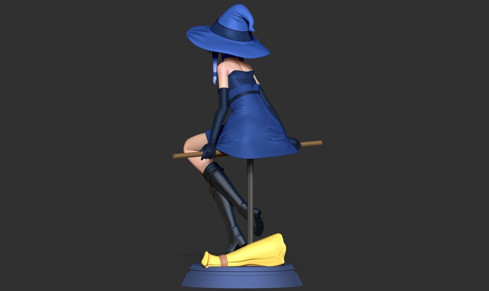 Witch 3D on stool 3D print model_6