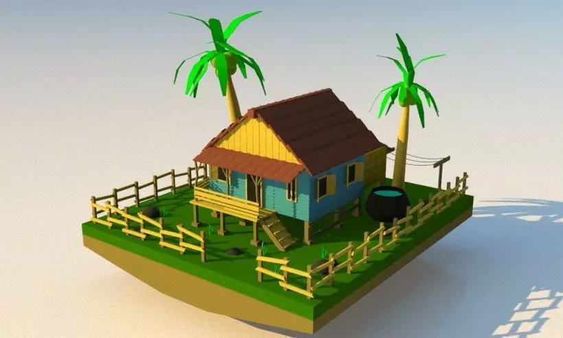 Wood House of Malay 3D model