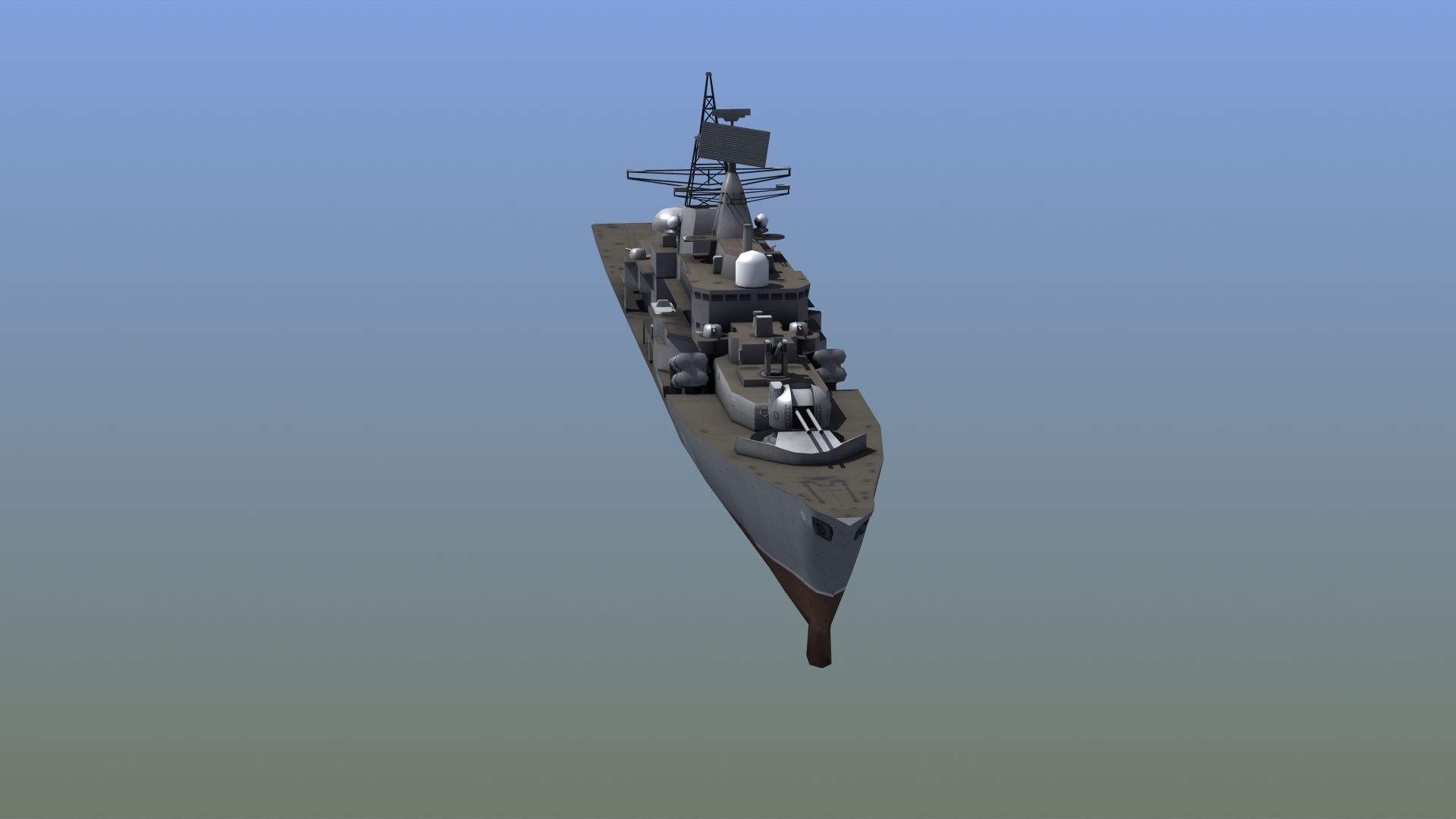 Sovremenny Destroyer Low-poly 3D model_14