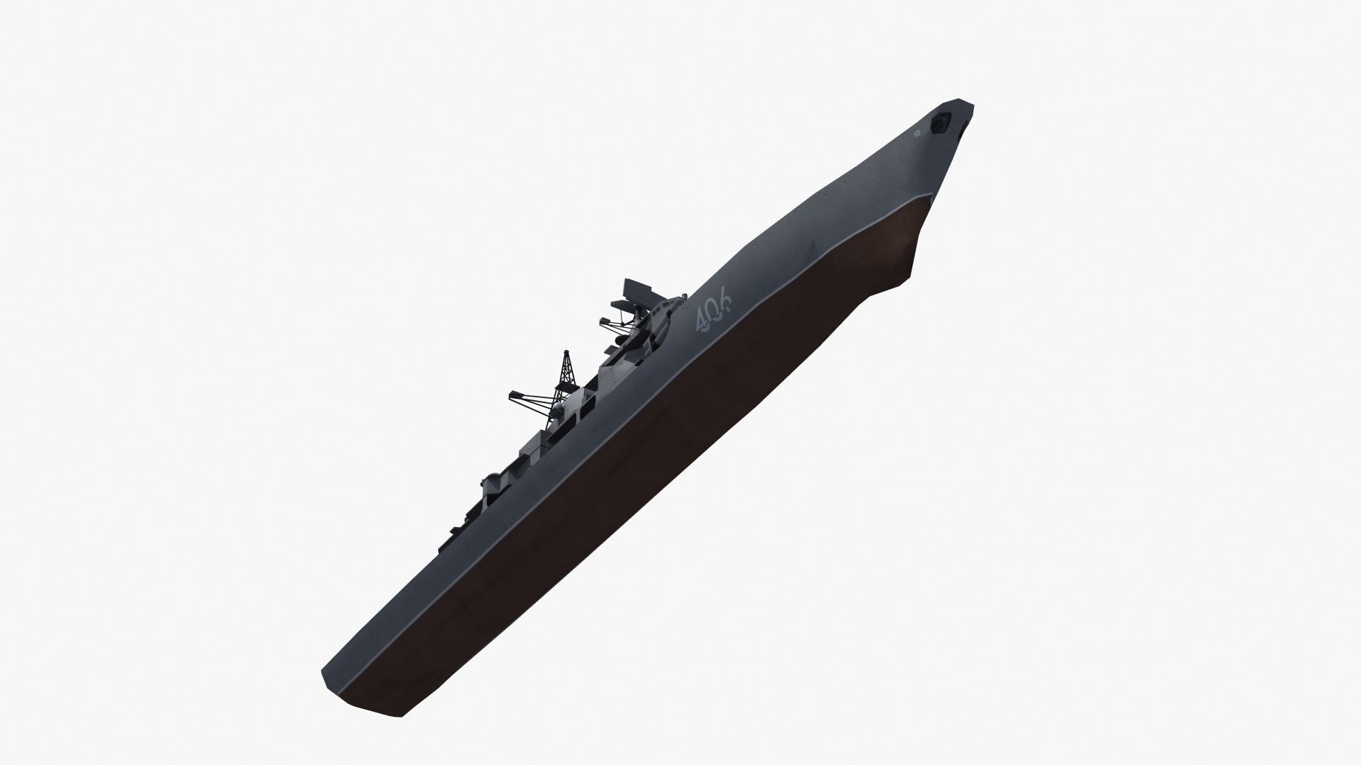 Sovremenny Destroyer Low-poly 3D model_37