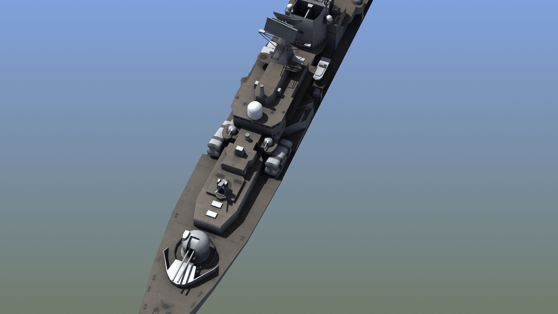 Sovremenny Destroyer Low-poly 3D model_5