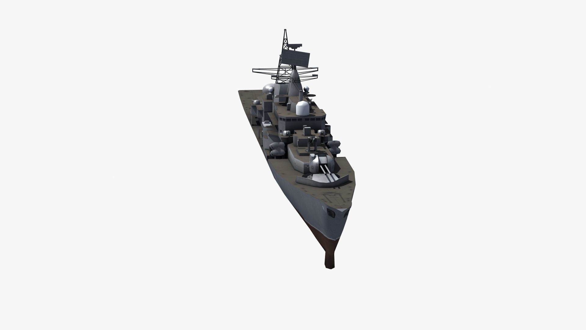 Sovremenny Destroyer Low-poly 3D model_33