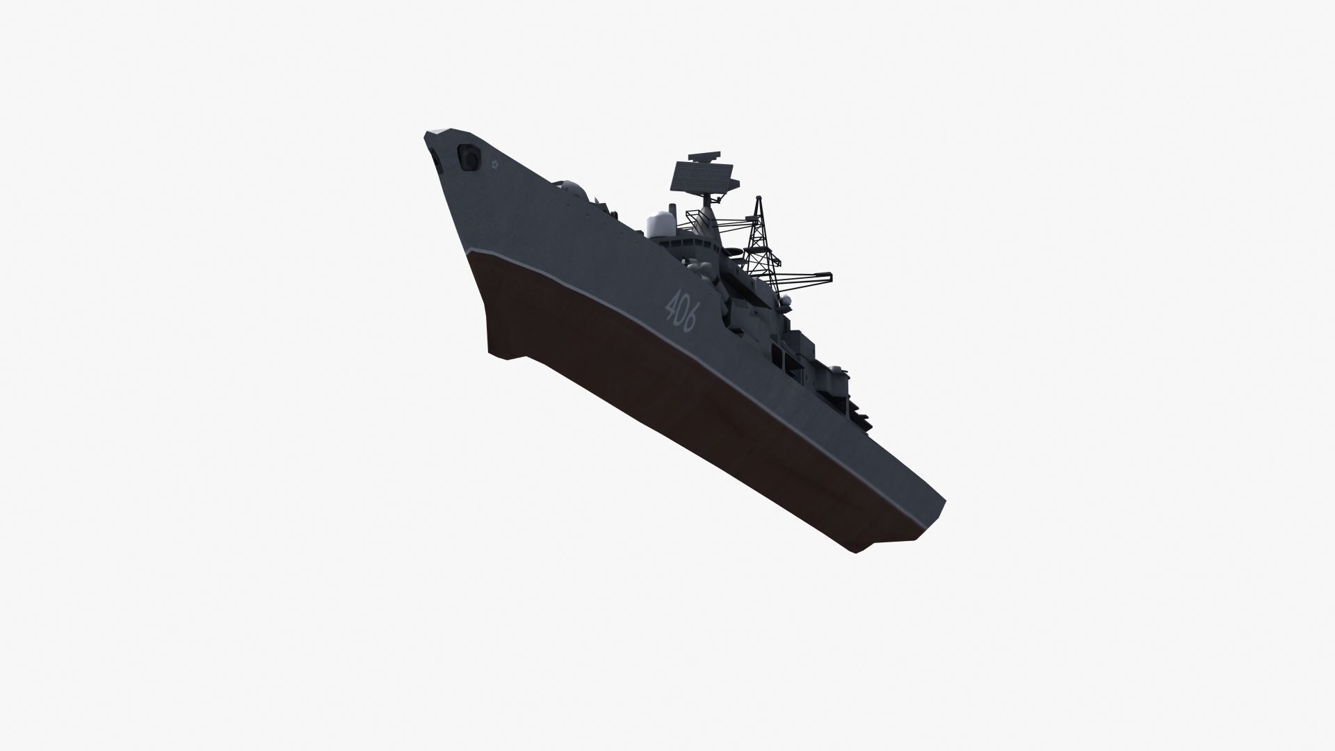 Sovremenny Destroyer Low-poly 3D model_34