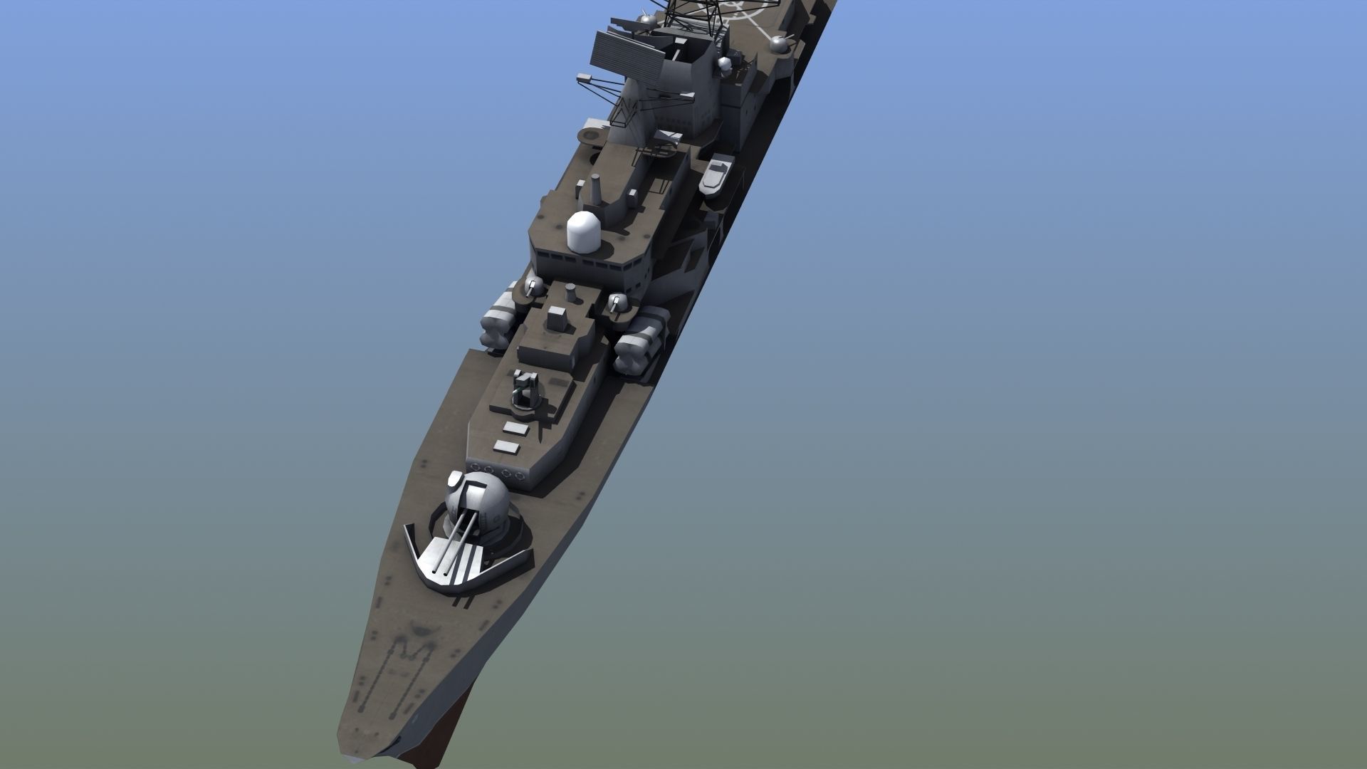 Sovremenny Destroyer Low-poly 3D model_7