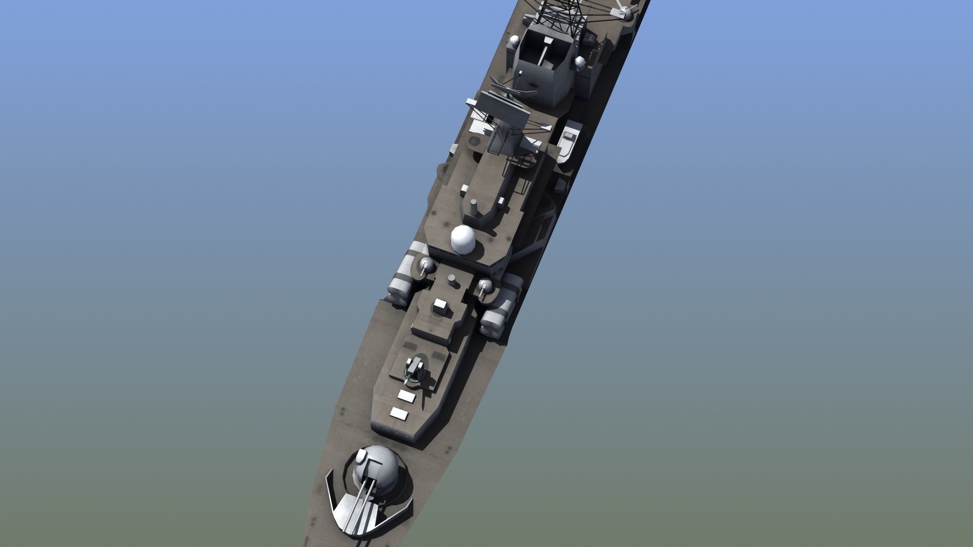 Sovremenny Destroyer Low-poly 3D model_3