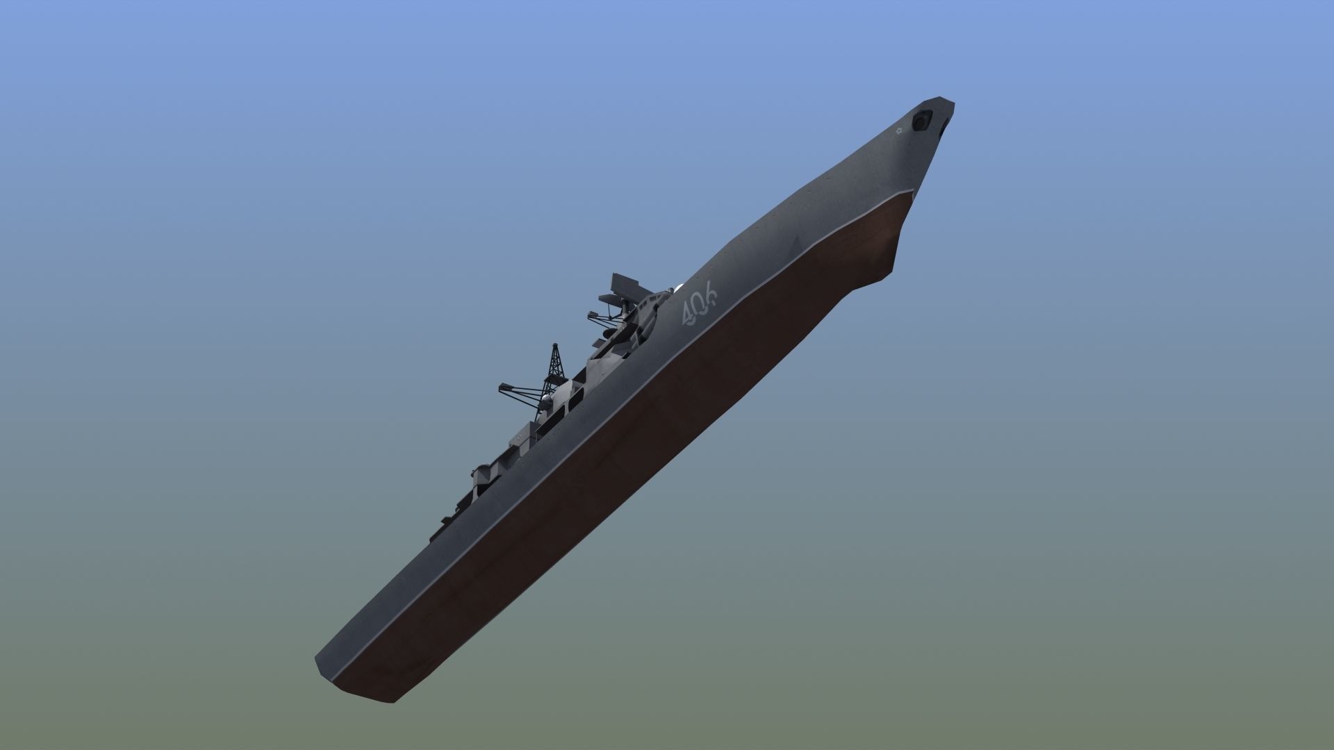 Sovremenny Destroyer Low-poly 3D model_18