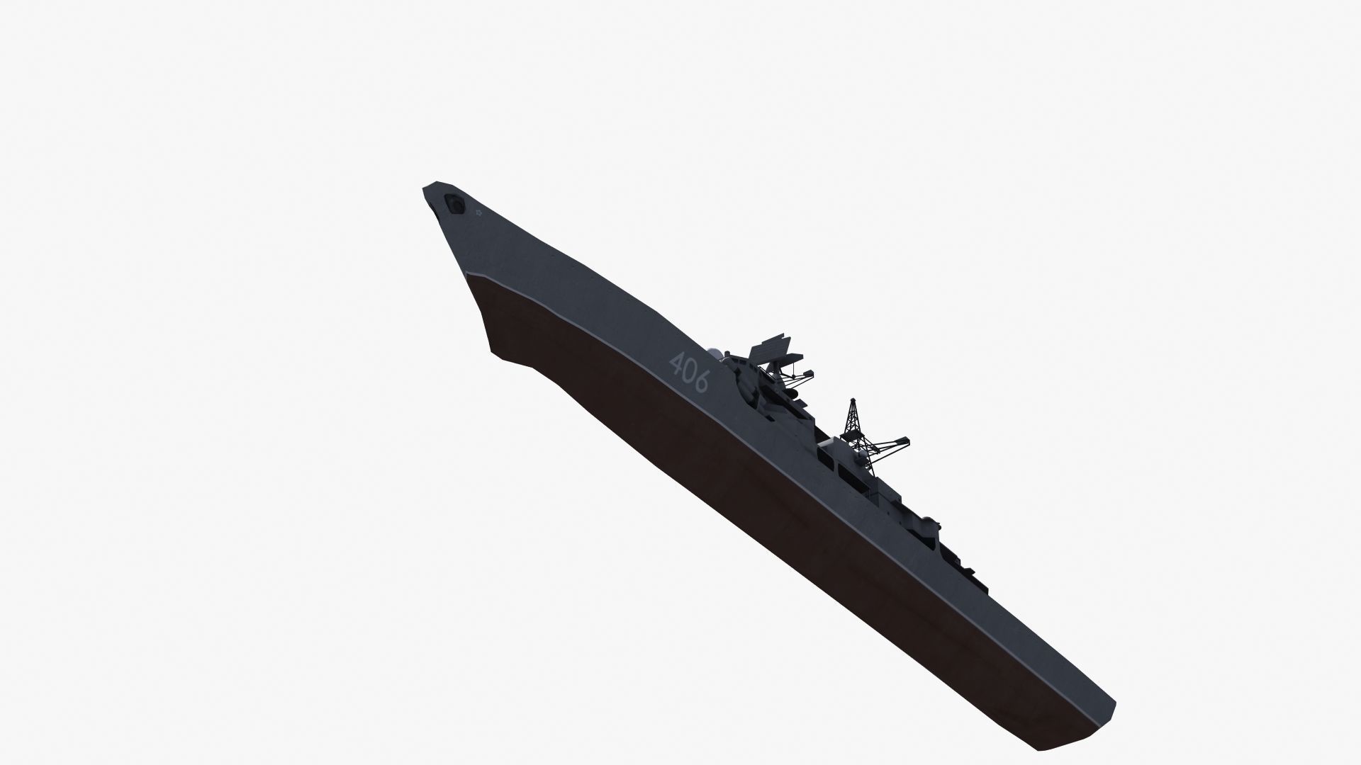 Sovremenny Destroyer Low-poly 3D model_35