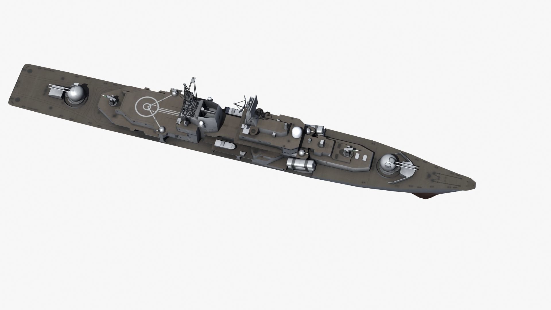 Sovremenny Destroyer Low-poly 3D model_23