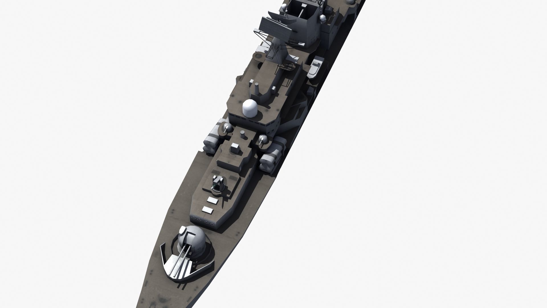 Sovremenny Destroyer Low-poly 3D model_24