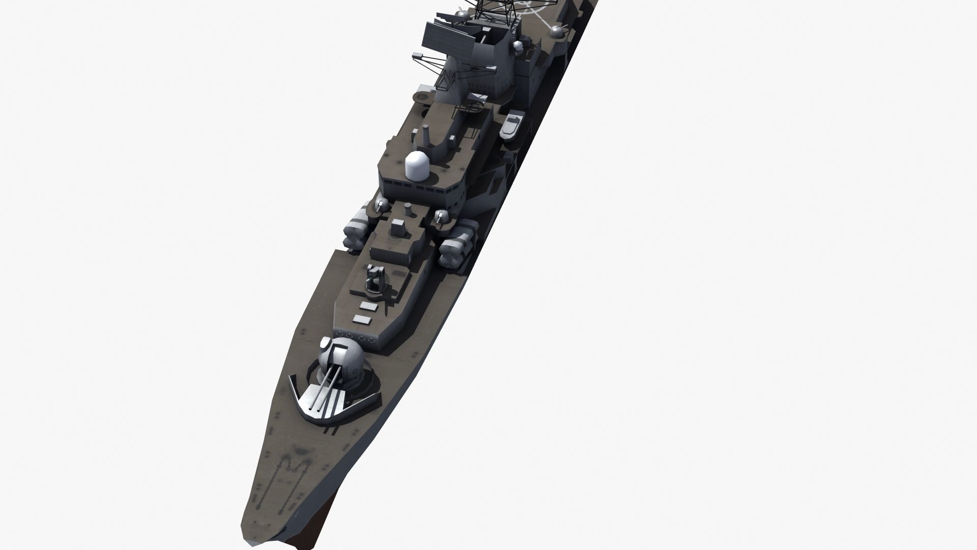 Sovremenny Destroyer Low-poly 3D model_26