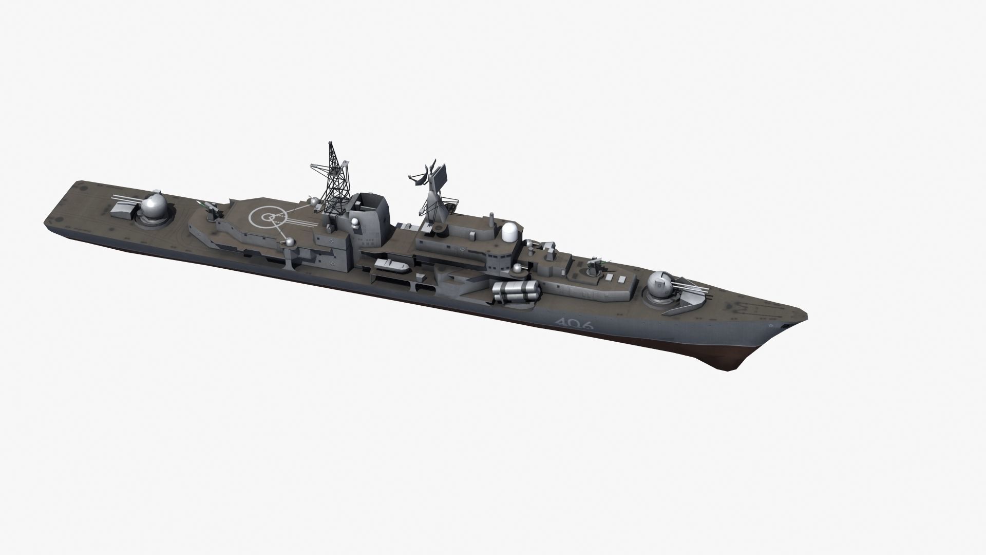 Sovremenny Destroyer Low-poly 3D model_28