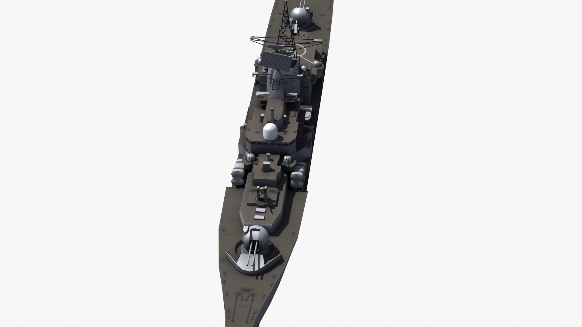 Sovremenny Destroyer Low-poly 3D model_20
